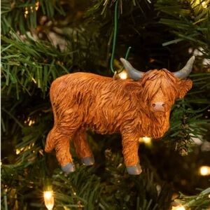 Highland Cow Christmas Ornament - Brown